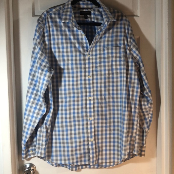 Banana Republic Blue/Gray Checkered Button Down XL - Picture 3 of 7